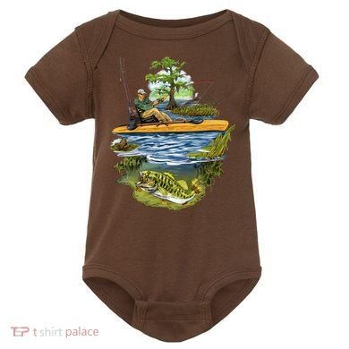 Kayak Fishing Baby Bodysuit