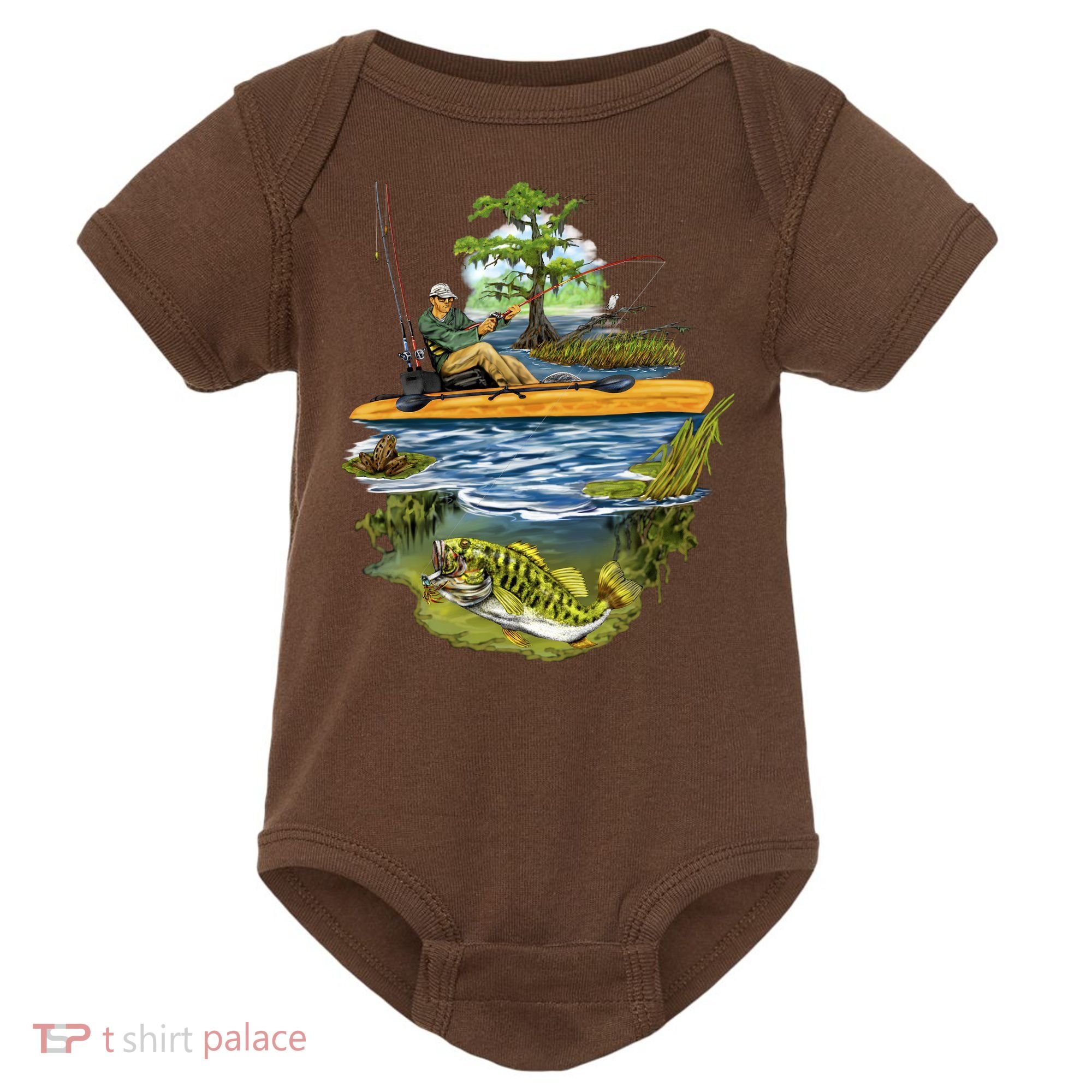 Kayak Fishing Baby Bodysuit