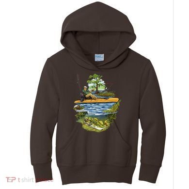 Kayak Fishing Kids Hoodie