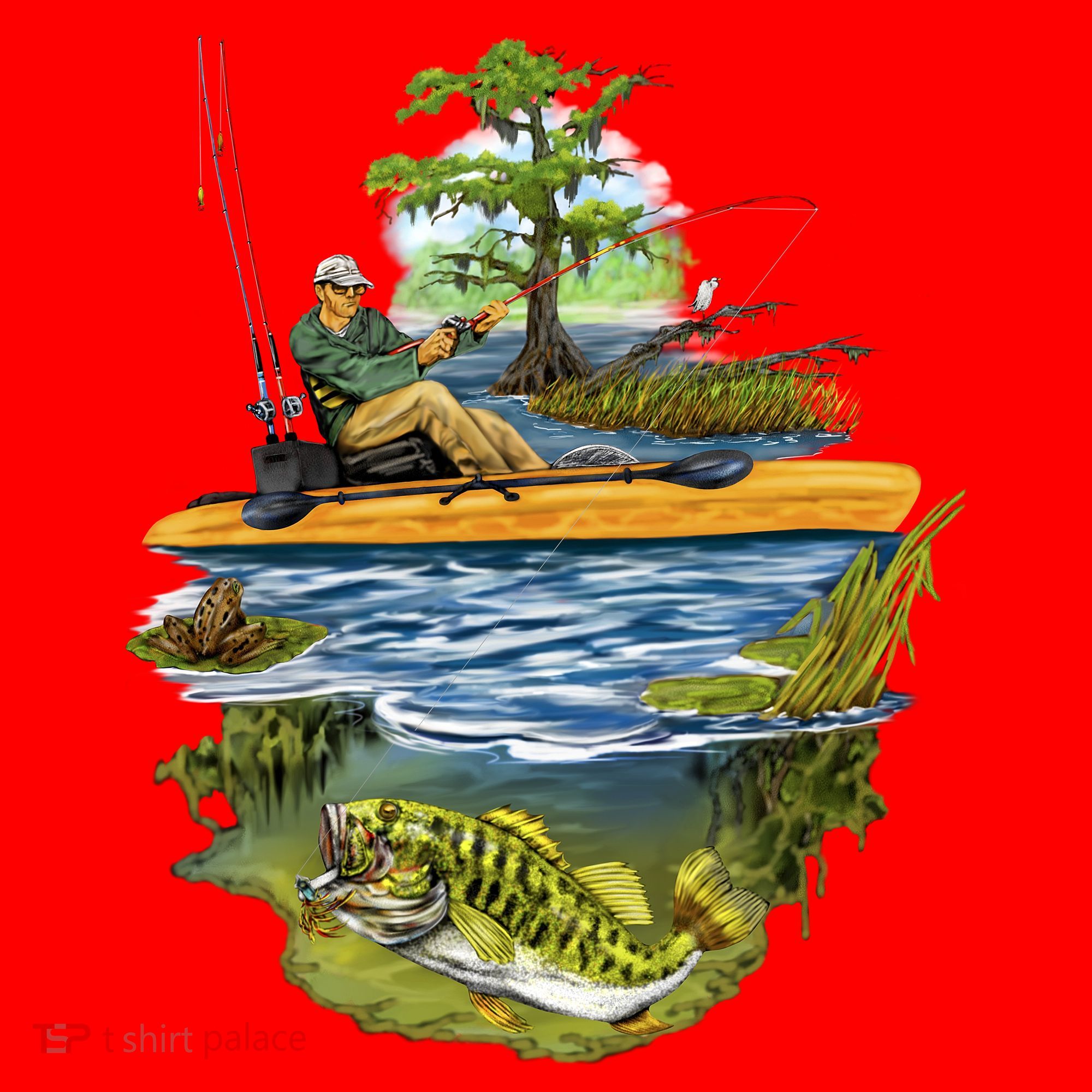 Kayak Fishing Santa Hat