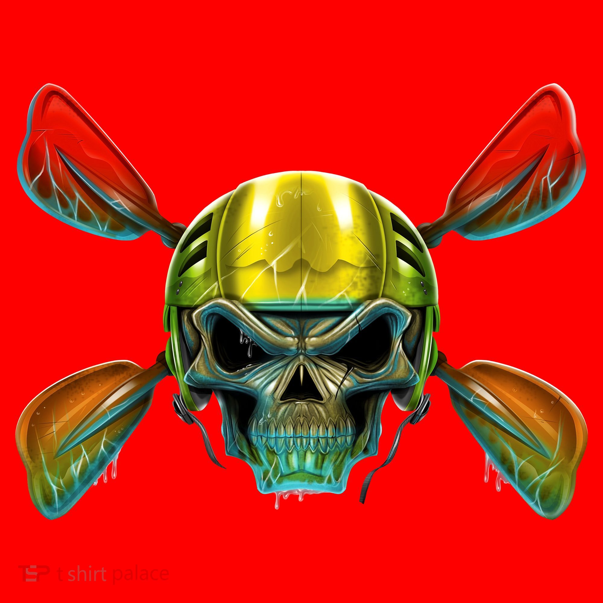 Kayak Skull Santa Hat