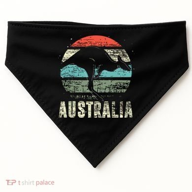 Kangaroo Aussie Zoo Animal Lover Retro Australia USA-Made Doggie Bandana