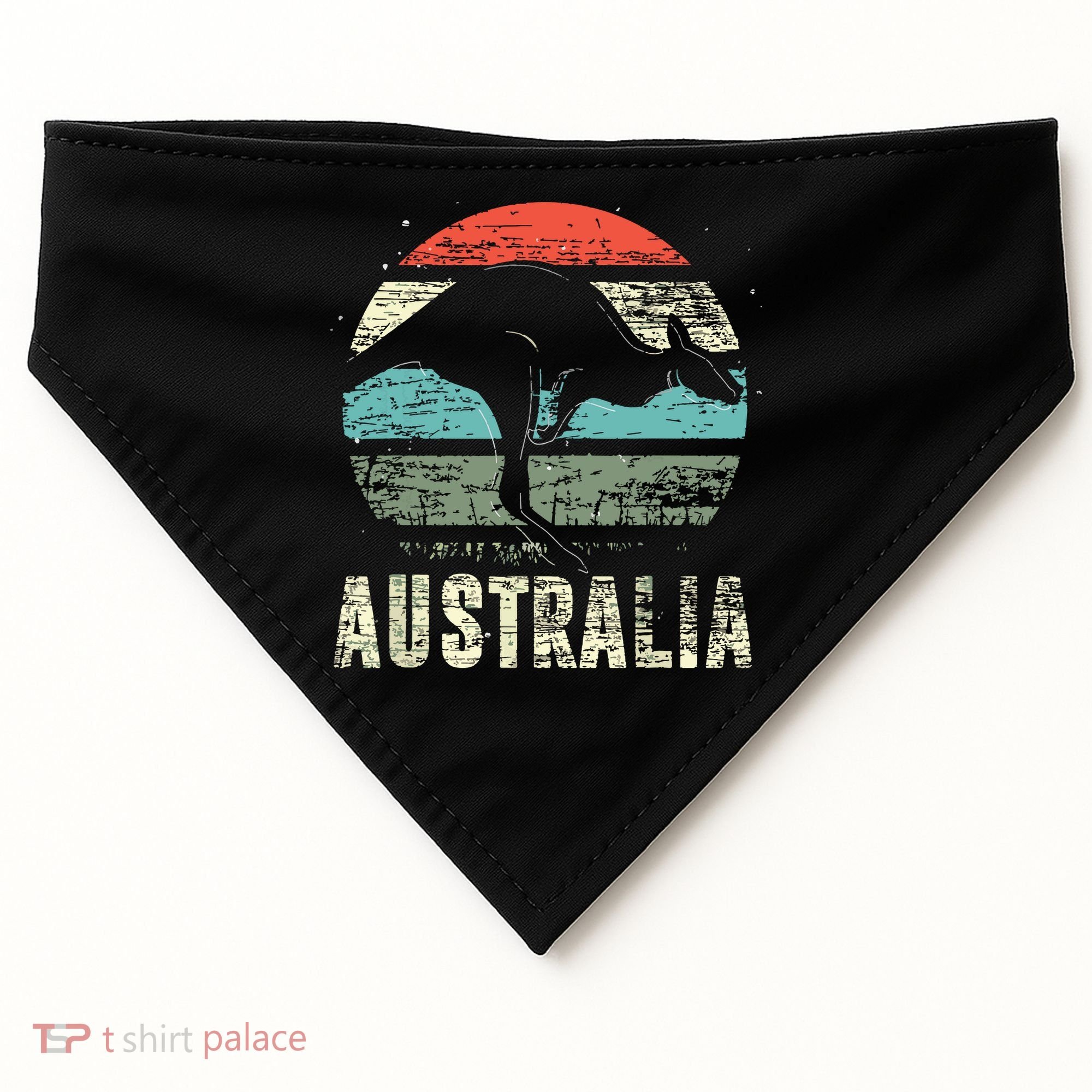 Kangaroo Aussie Zoo Animal Lover Retro Australia USA-Made Doggie Bandana