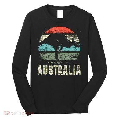 Kangaroo Aussie Zoo Animal Lover Retro Australia Long Sleeve Shirt