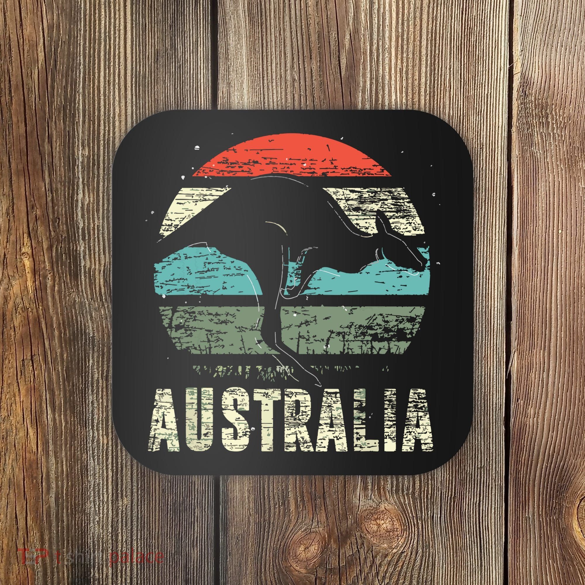 Kangaroo Aussie Zoo Animal Lover Retro Australia Coaster