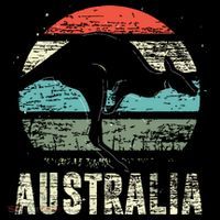 Kangaroo Aussie Zoo Animal Lover Retro Australia Mousepad thumb 1
