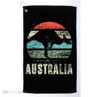 Kangaroo Aussie Zoo Animal Lover Retro Australia Golf Towel thumb 0