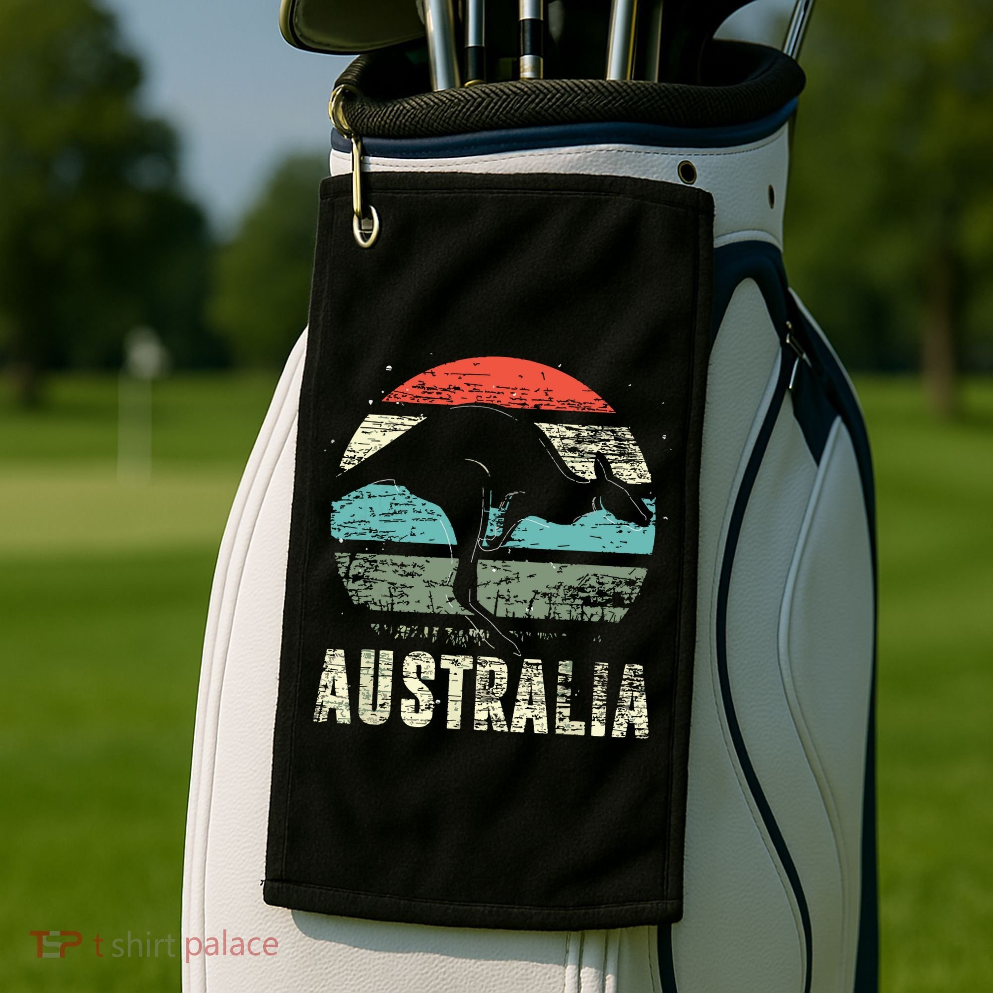 Kangaroo Aussie Zoo Animal Lover Retro Australia Golf Towel