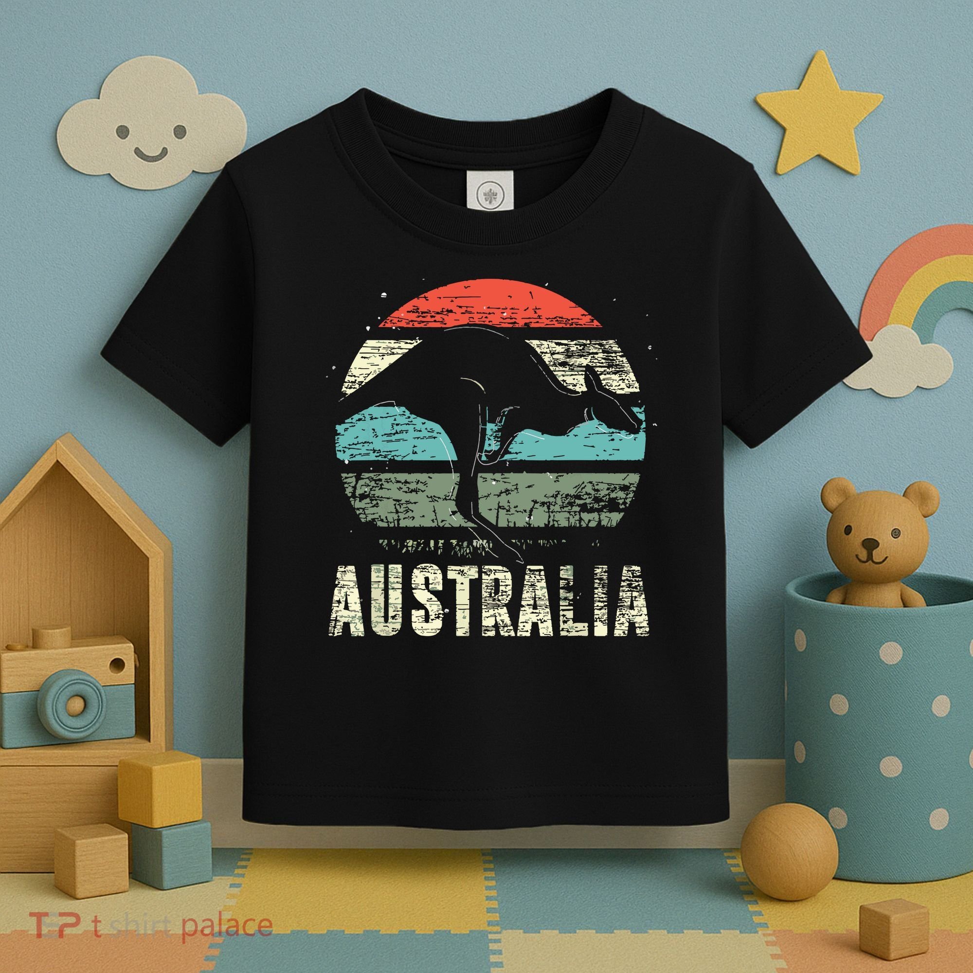 Kangaroo Aussie Zoo Animal Lover Retro Australia Toddler T-Shirt
