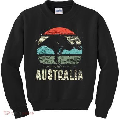 Kangaroo Aussie Zoo Animal Lover Retro Australia Kids Sweatshirt