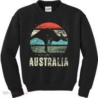 Kangaroo Aussie Zoo Animal Lover Retro Australia Kids Sweatshirt thumb 0
