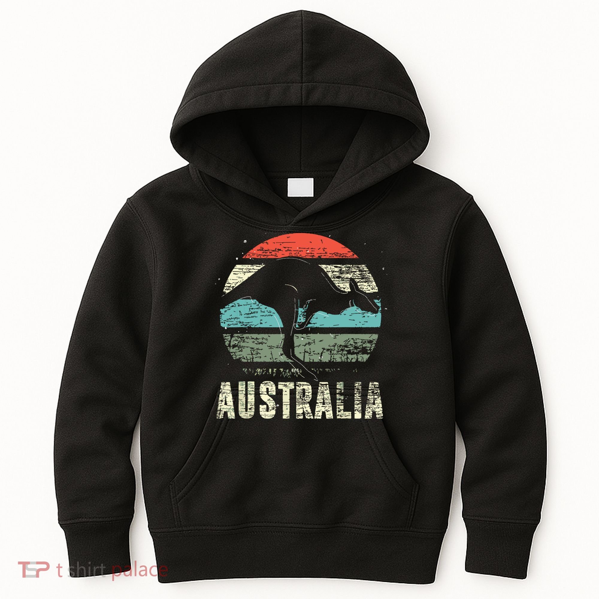 Kangaroo Aussie Zoo Animal Lover Retro Australia Kids Hoodie