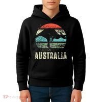 Kangaroo Aussie Zoo Animal Lover Retro Australia Kids Hoodie thumb 4