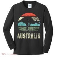 Kangaroo Aussie Zoo Animal Lover Retro Australia Kids Long Sleeve Shirt thumb 0