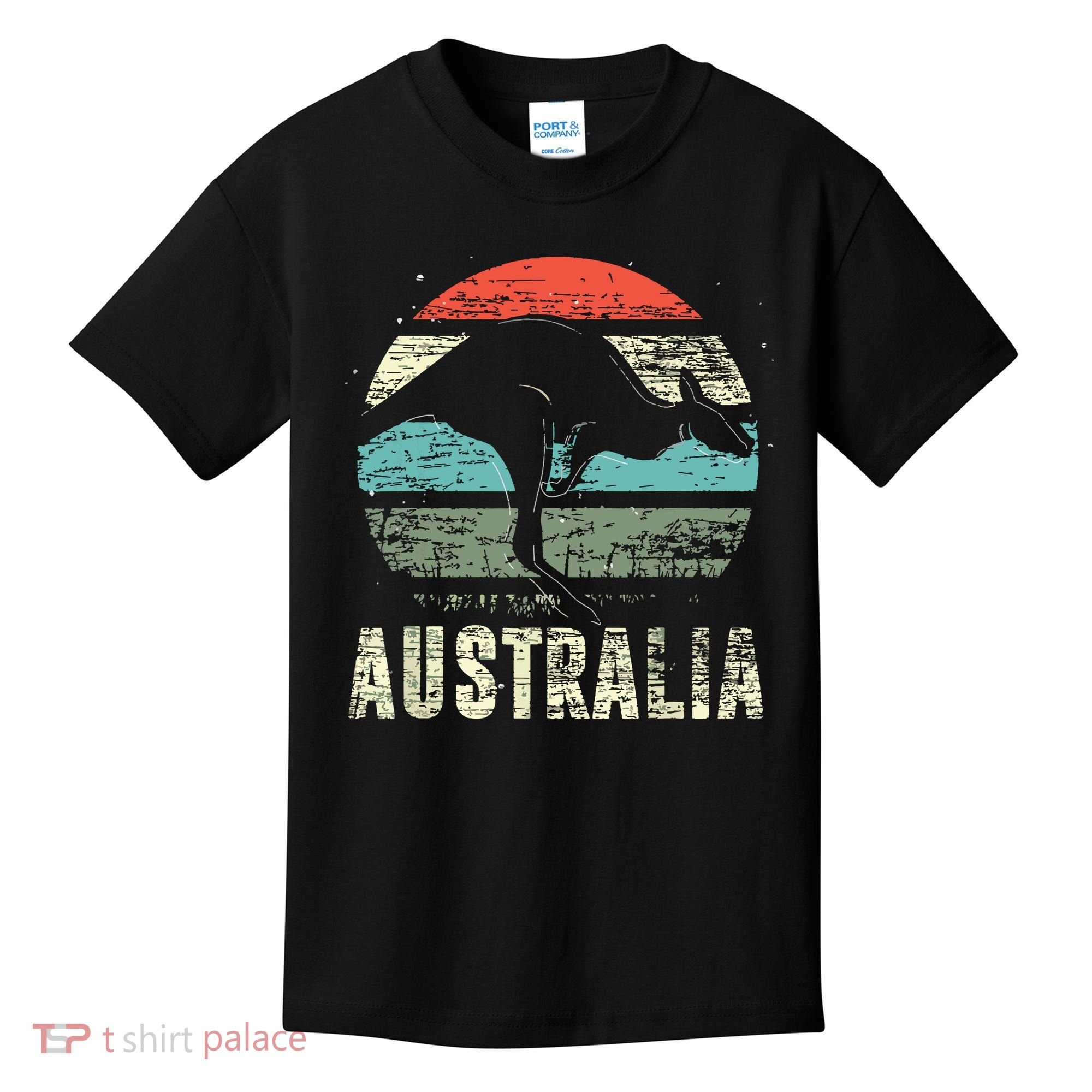 Kangaroo Aussie Zoo Animal Lover Retro Australia Kids T-Shirt