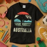 Kangaroo Aussie Zoo Animal Lover Retro Australia Kids T-Shirt thumb 3