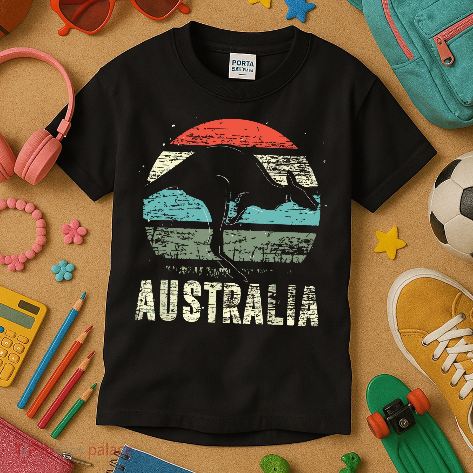 Kangaroo Aussie Zoo Animal Lover Retro Australia Kids T-Shirt