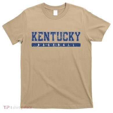 Kentucky Baseball Blue Vintage Text T-Shirt