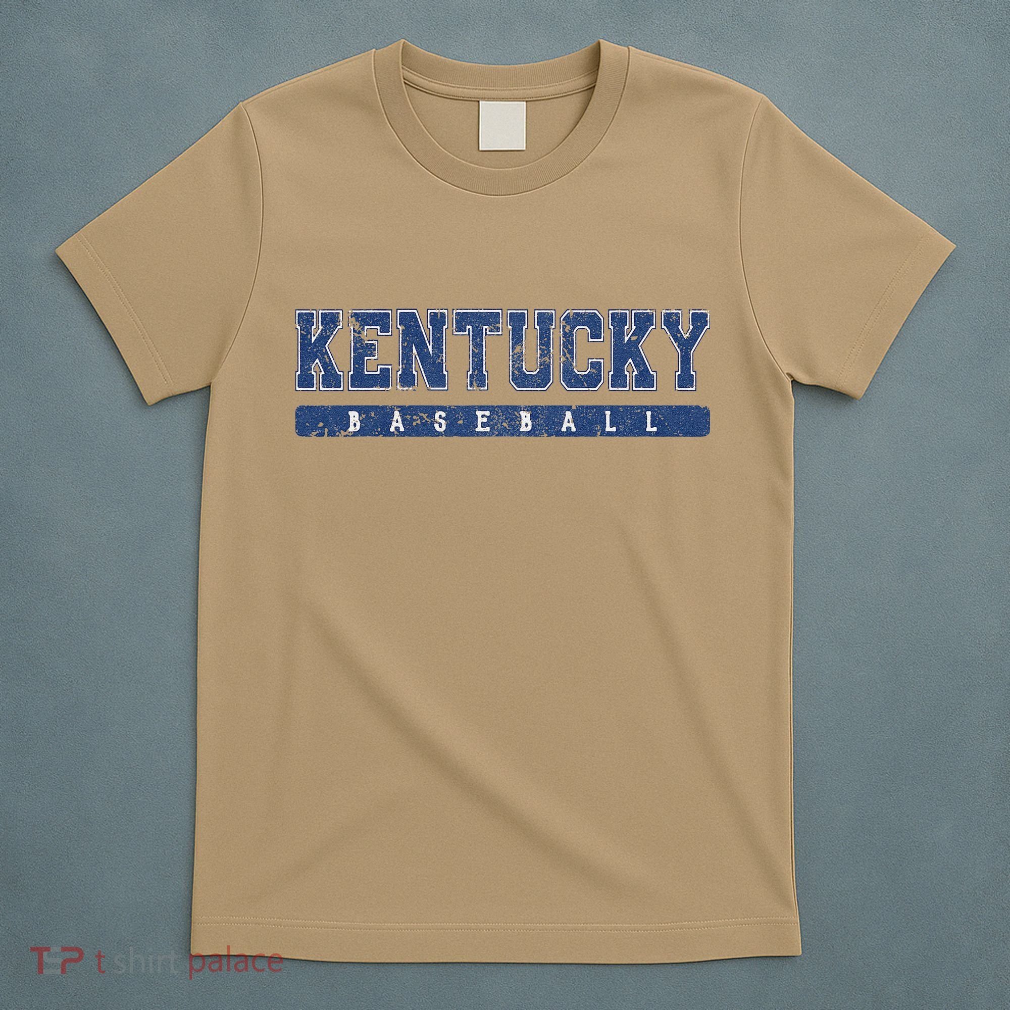 Kentucky Baseball Blue Vintage Text T-Shirt
