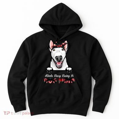Kinda Busy Being A Dog Mom Floral Hoodie
