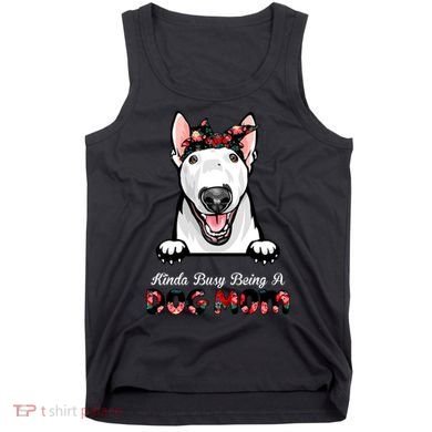 Kinda Busy Being A Dog Mom Floral Tank Top