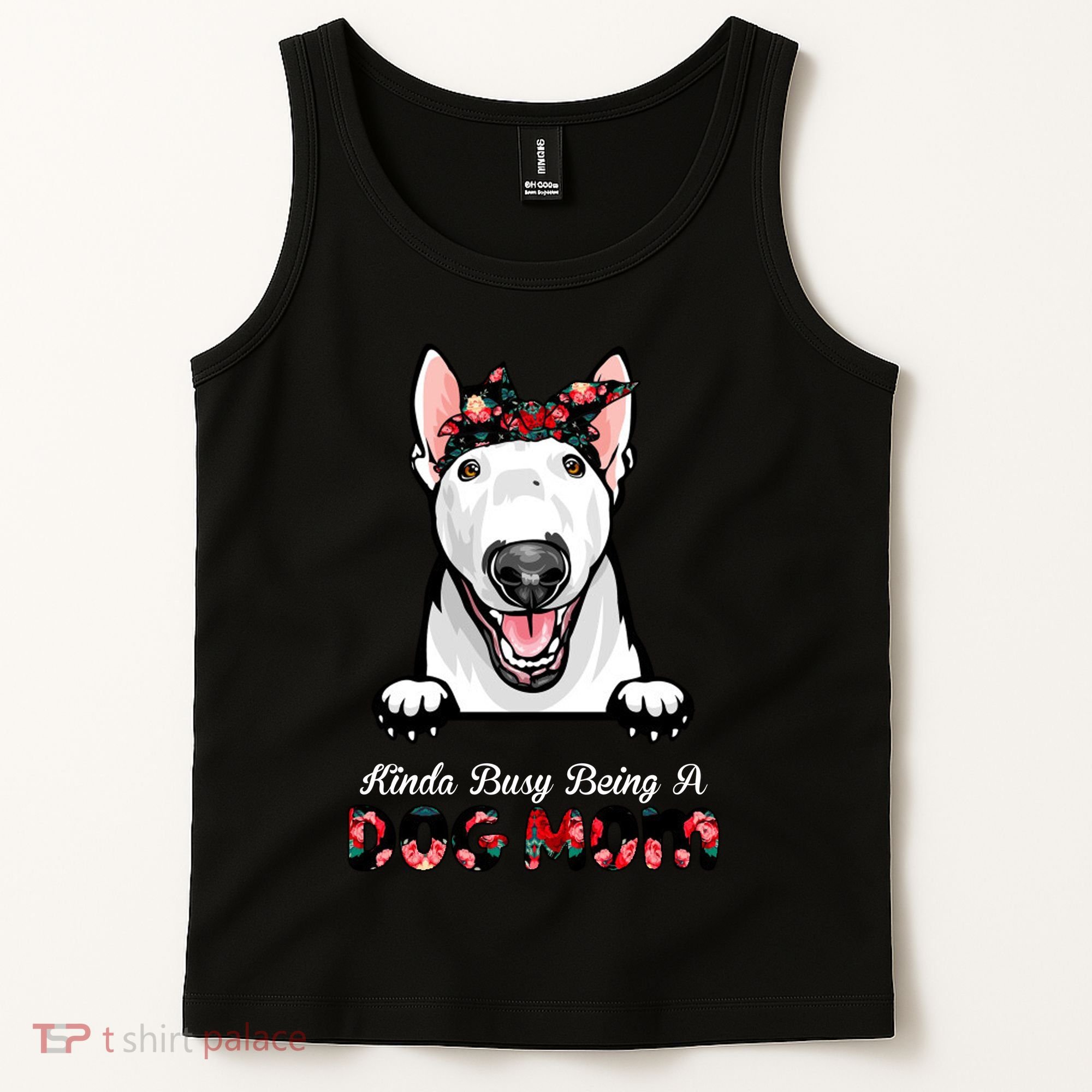Kinda Busy Being A Dog Mom Floral Tank Top