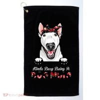 Kinda Busy Being A Dog Mom Floral Golf Towel thumb 0