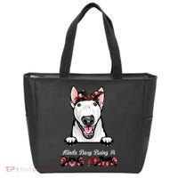 Kinda Busy Being A Dog Mom Floral Tote Bag thumb 0