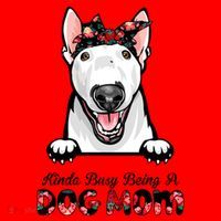 Kinda Busy Being A Dog Mom Floral Santa Hat thumb 1