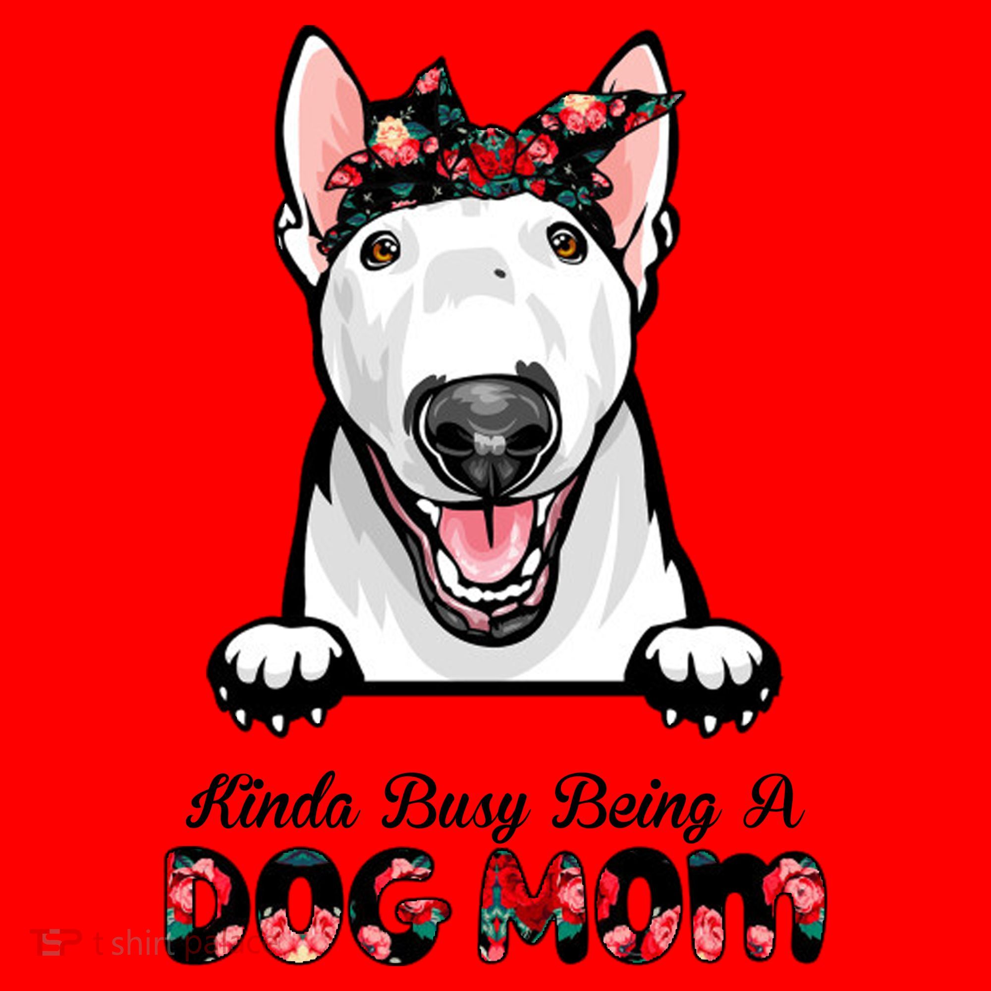 Kinda Busy Being A Dog Mom Floral Santa Hat