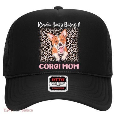 Kinda Busy Being A Corgi Mom Pembroke Welsh Dog Mama Leopard Gift Hat