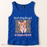 Kinda Busy Being A Corgi Mom Pembroke Welsh Dog Mama Leopard Gift Tank Top thumb 2
