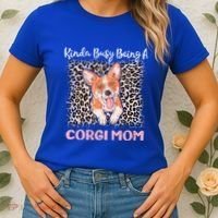 Kinda Busy Being A Corgi Mom Pembroke Welsh Dog Mama Leopard Gift Women's T-Shirt thumb 2
