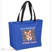 Kinda Busy Being A Corgi Mom Pembroke Welsh Dog Mama Leopard Gift Tote Bag thumb 2