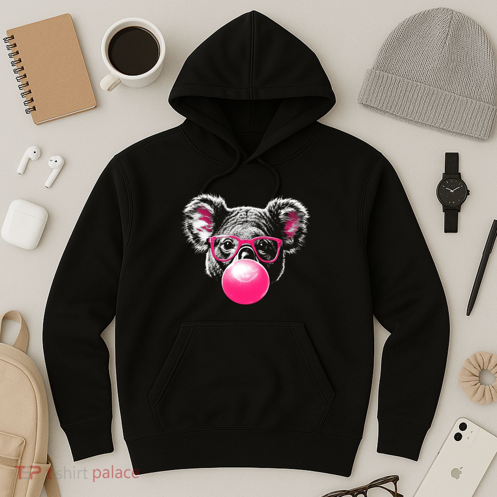 Koala Bear Blowing Bubblegum Hoodie