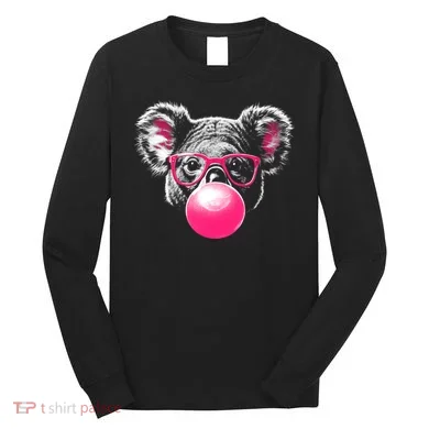 Koala Bear Blowing Bubblegum Long Sleeve Shirt