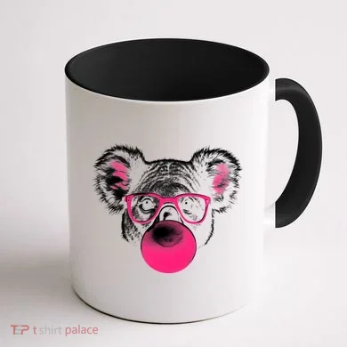 Koala Bear Blowing Bubblegum Coffee Mug back
