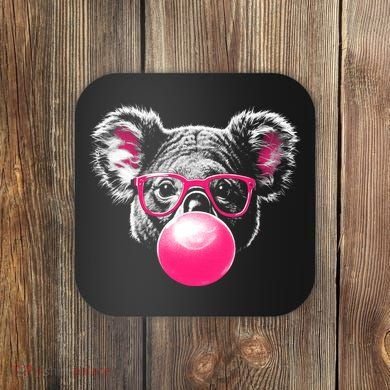 Koala Bear Blowing Bubblegum Coaster