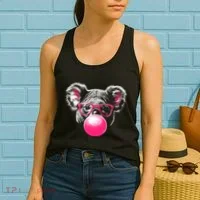 Koala Bear Blowing Bubblegum Women's Tank Top thumb 2