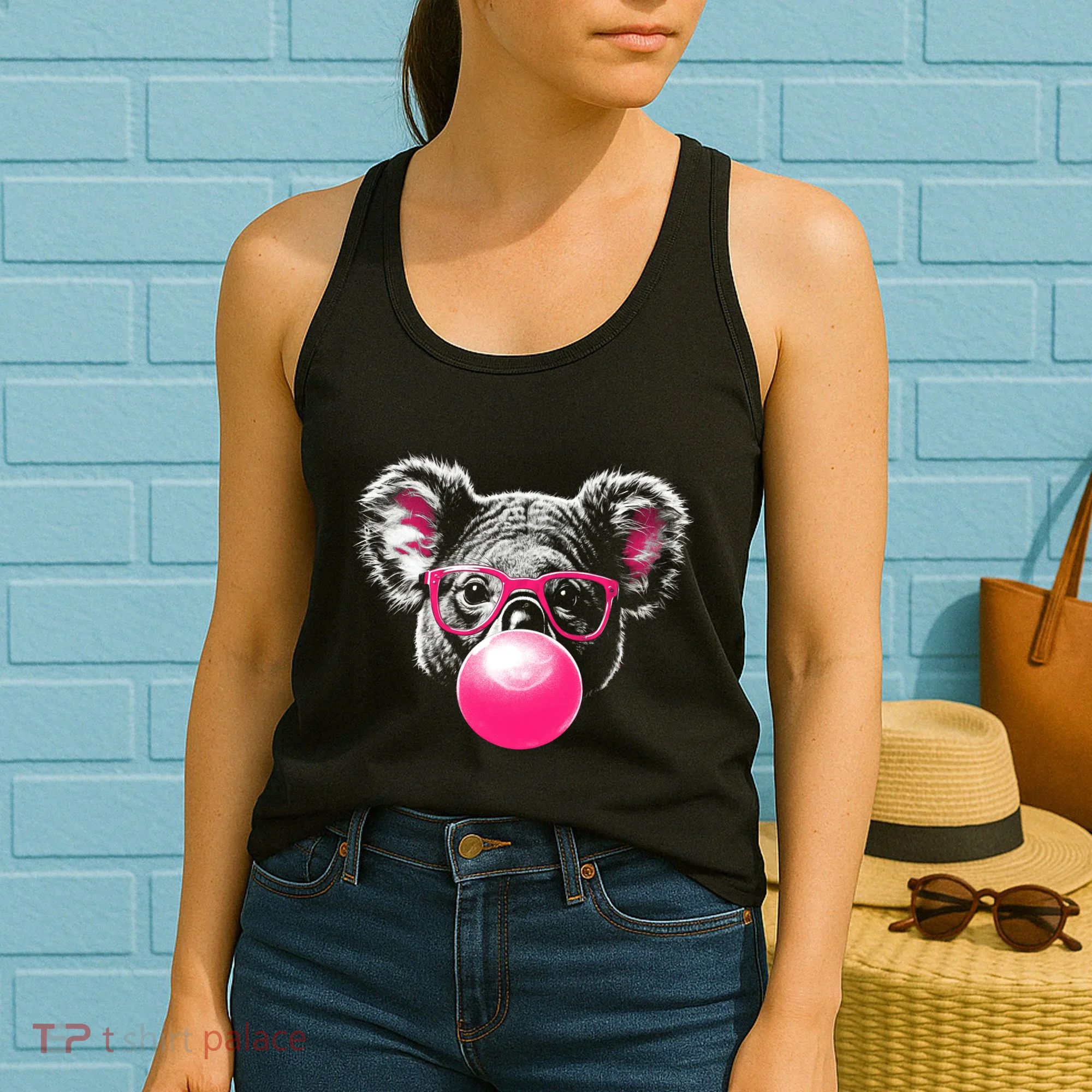 Koala Bear Blowing Bubblegum Women's Tank Top
