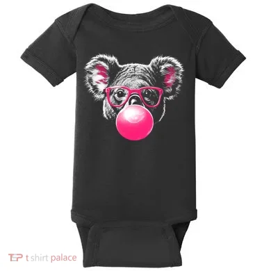 Koala Bear Blowing Bubblegum Baby Bodysuit