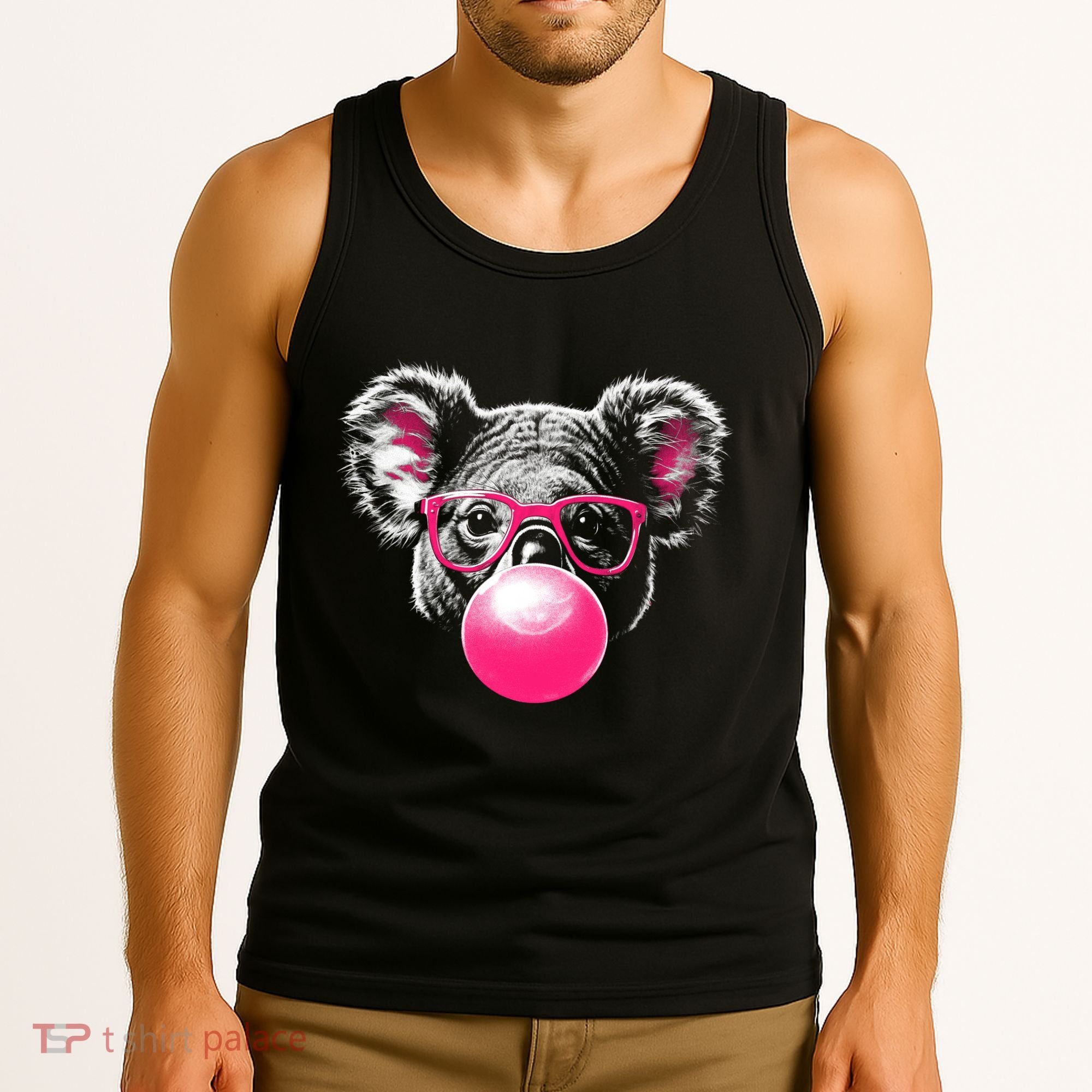 Koala Bear Blowing Bubblegum Tank Top