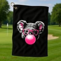 Koala Bear Blowing Bubblegum Golf Towel thumb 1