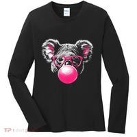 Koala Bear Blowing Bubblegum Women's Long Sleeve Shirt thumb 0