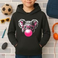 Koala Bear Blowing Bubblegum Kids Hoodie thumb 2