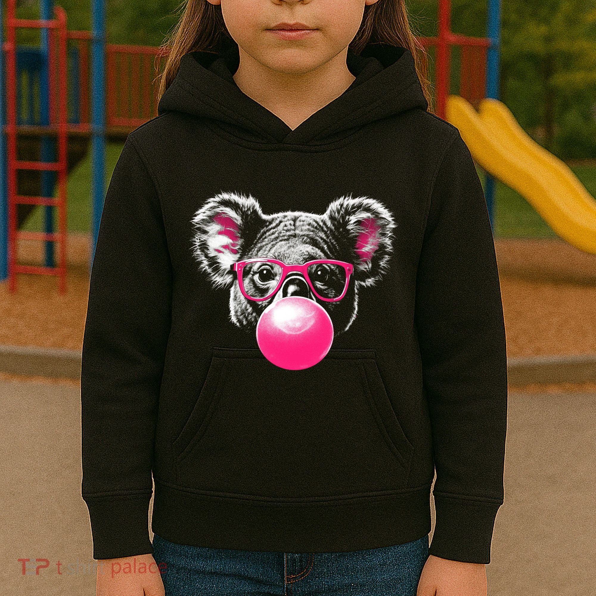 Koala Bear Blowing Bubblegum Kids Hoodie