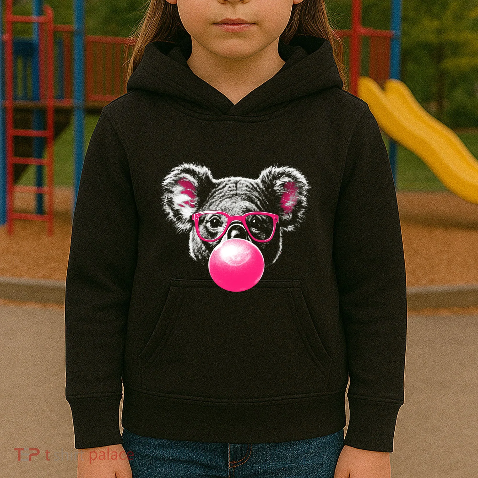 Koala Bear Blowing Bubblegum Kids Hoodie