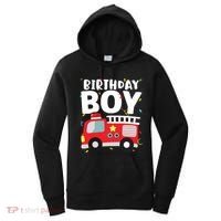 Kids Birthday Boy Fire Truck Party Firefighter Theme Women's Hoodie thumb 0