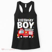 Kids Birthday Boy Fire Truck Party Firefighter Theme Women's Tank Top thumb 0