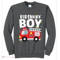 Kids Birthday Boy Fire Truck Party Firefighter Theme Sweatshirt thumb 0